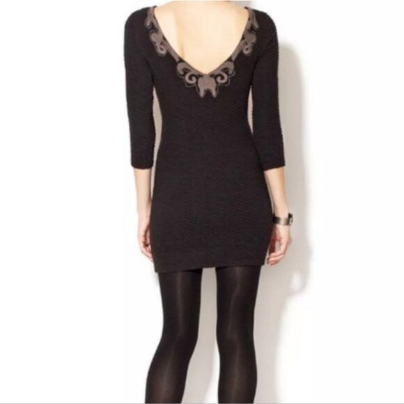Free People Studded Bodycon Medium Black Dress - Picture 3 of 8